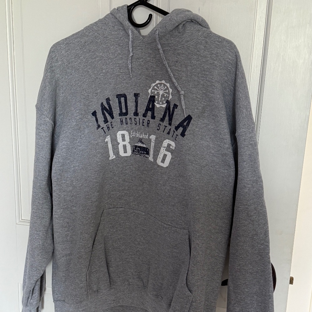 EUC Indiana The Hoosier State 1816 Hoodie Sweatshirt, XL